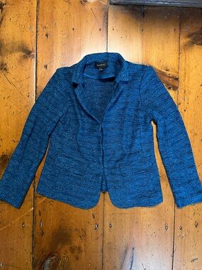Talbots peacock blue sweater knit soft blazer 6